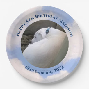 Niedlicher Welpenhund Schlafen Blue Sky 5. Geburts Pappteller