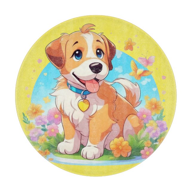 Niedlicher Welpenhund Schneidebrett (Vorderseite)