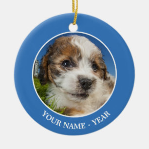 Niedlicher Welpenhund (Shitzu) Keramik Ornament