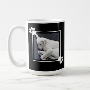 Niedlicher Welpenhund Single 1 Foto Name und Meldu Kaffeetasse