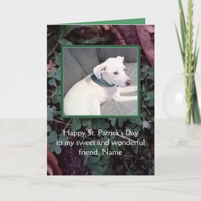 Niedlicher Welpenhund St. Patrick's Day Green Karte (Vorderseite)