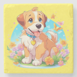 Niedlicher Welpenhund Steinuntersetzer