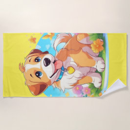 Niedlicher Welpenhund Strandtuch