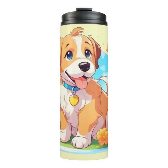 Niedlicher Welpenhund Thermosbecher (Vorderseite)