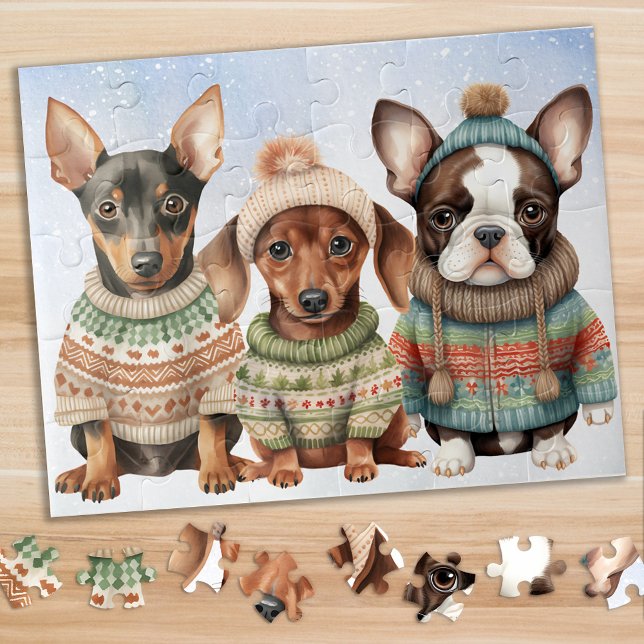 Niedlicher Welpenhund Weihnachts-Welpen Weihnachte Puzzle (Von Creator hochgeladen)