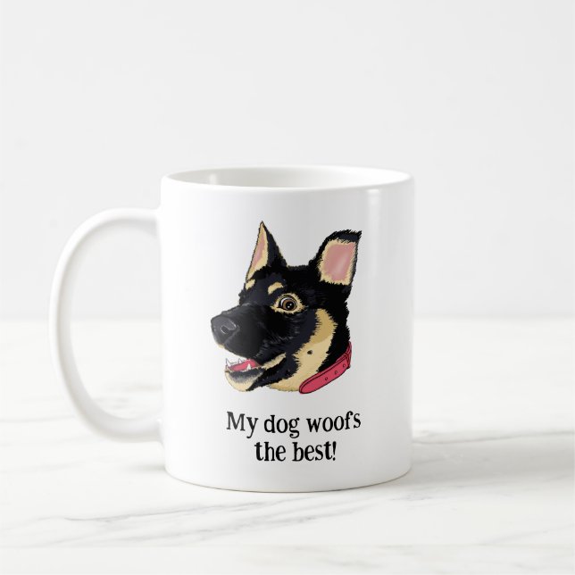 Niedlicher Welpenschäfer - Hund Lover Kaffeetasse (Links)