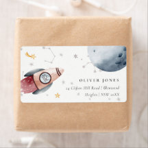 Niedlicher Weltraumstar Planets Geburtstagsadresse