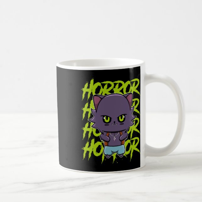 Niedlicher Werwolf Wolf und Anime-Horror Lycanthro Kaffeetasse (Rechts)