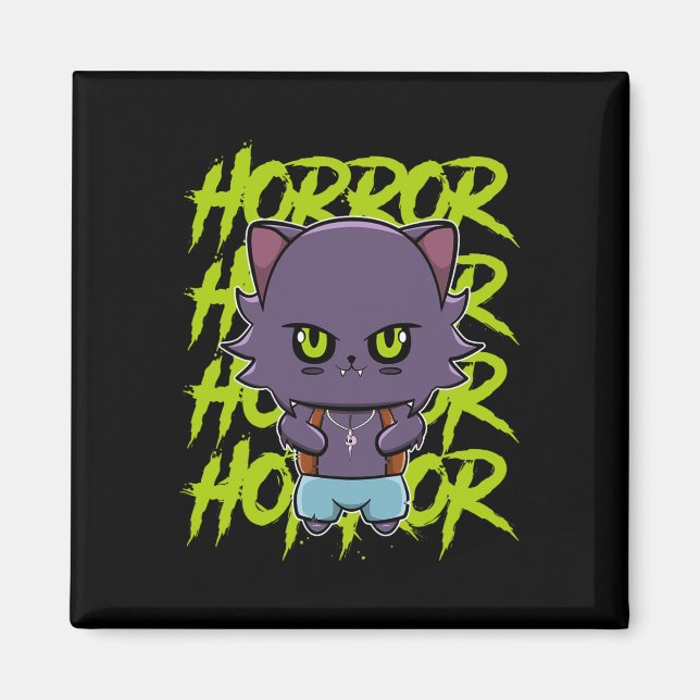 Niedlicher Werwolf Wolf und Anime-Horror Lycanthro Magnet (Vorne)