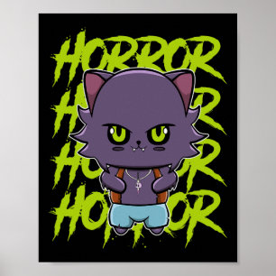 Niedlicher Werwolf Wolf und Anime-Horror Lycanthro Poster