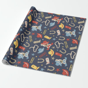 Niedlicher Western Baby Cowboy Bear Wrapping Paper Geschenkpapier