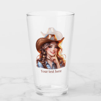 Niedlicher Western Cowgirl hinzufügen Glas