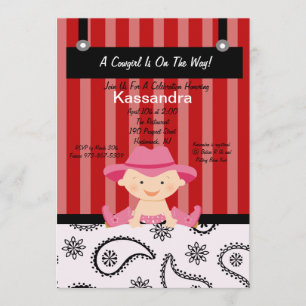 Niedlicher Western Kleine Cowgirl Kinderdusche Ein Einladung