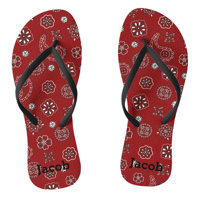 Niedlicher Western Red Bandana Flip Flops (Fußbett)