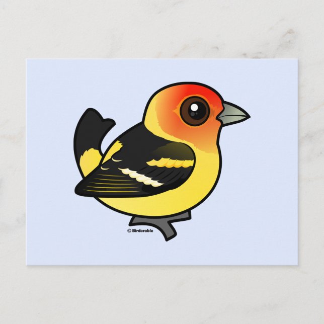 Niedlicher Western Tanager Postkarte (Vorderseite)