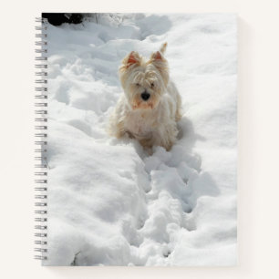 Niedlicher Westie Dog im Snow-Notebook-Journal Notizbuch
