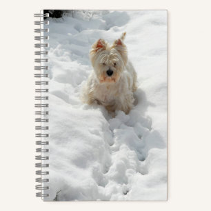 Niedlicher Westie Dog im Snow-Notebook-Journal Notizbuch