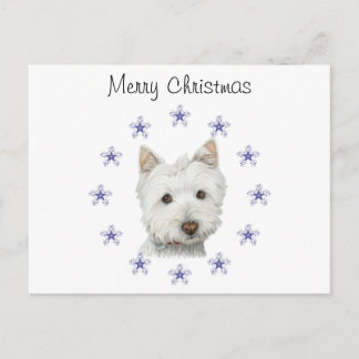 Niedlicher Westie Hund Kunst und Weihnachten Schne