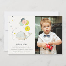 Niedlicher Whale Foto Kindergeburtstag laden ein