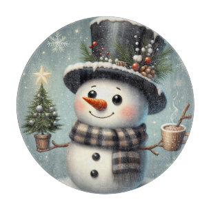 Niedlicher Whimisky Weihnachten/Winterschneemann Schneidebrett