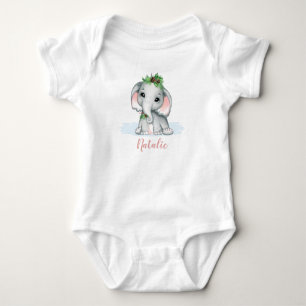 Niedlicher Whimsical Baby Elephant Wintername Baby Strampler