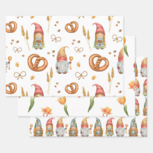 Niedlicher Whimsical Backferien Weihnachtself Geschenkpapier Set