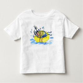 Niedlicher Whimsical Bird auf Floß Kleinkind T-shirt