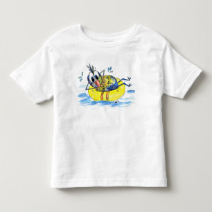 Niedlicher Whimsical Bird auf Floß Kleinkind T-shirt
