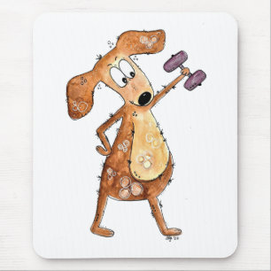 Niedlicher Whimsical Brown Hund Heft Gewichte Mousepad
