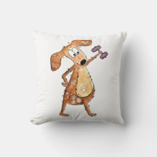 Niedlicher Whimsical Brown Hund Heften Kissen