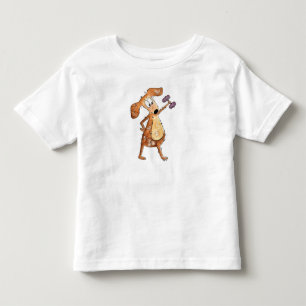 Niedlicher Whimsical Brown Hund Heften Kleinkind T-shirt
