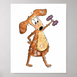 Niedlicher Whimsical Brown Hund Heften Poster