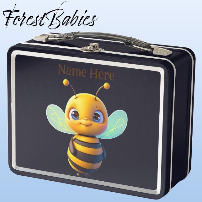 Niedlicher Whimsical BumbleBee Insect Cartoon Grap Metall Brotdose (🐝 Bumble Bee, Black ForestBabies Lunch Box)