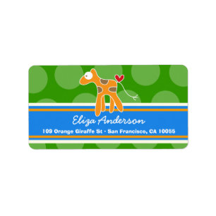 Niedlicher Whimsical Cartoon Giraffe Adressenmarke Adressaufkleber