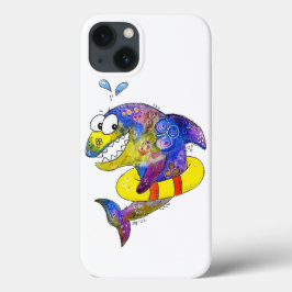 Niedlicher Whimsical Colorful Shark in Floor Case-Mate iPhone Hülle
