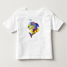 Niedlicher Whimsical Colorful Shark in Floor Kleinkind T-shirt