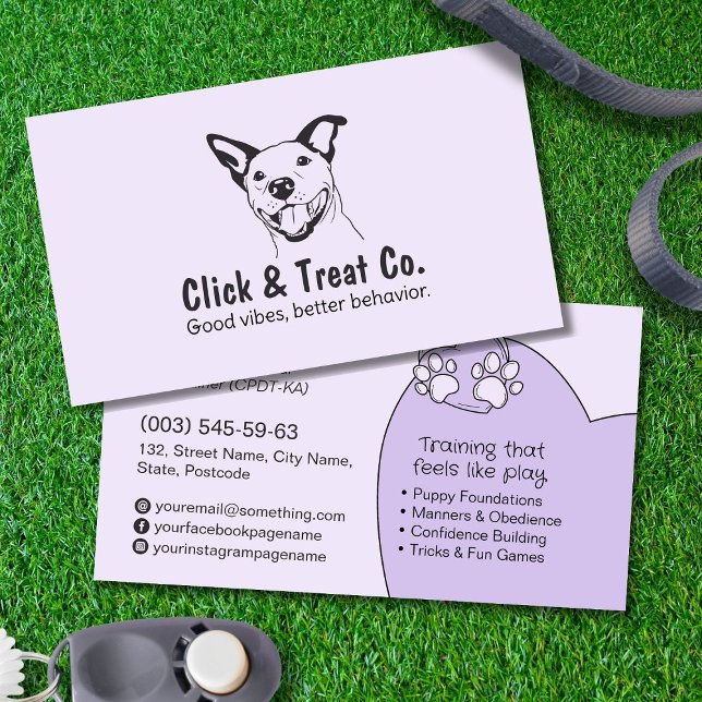 Niedlicher Whimsical Dog Trainer Visitenkarte (Von Creator hochgeladen)