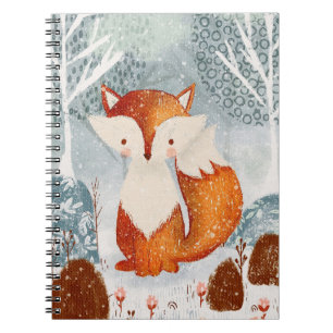 Niedlicher Whimsical Fox im WaldNotebook Notizblock