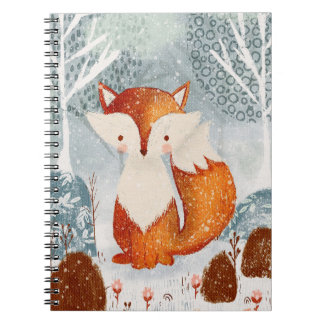 Niedlicher Whimsical Fox im WaldNotebook Notizblock