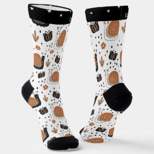 Niedlicher Whimsical Garden Schnecken Schmetterlin Socken