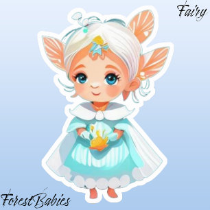 Niedlicher Whimsical Girl Fairy Fantasy Cartoon Gr Aufkleber