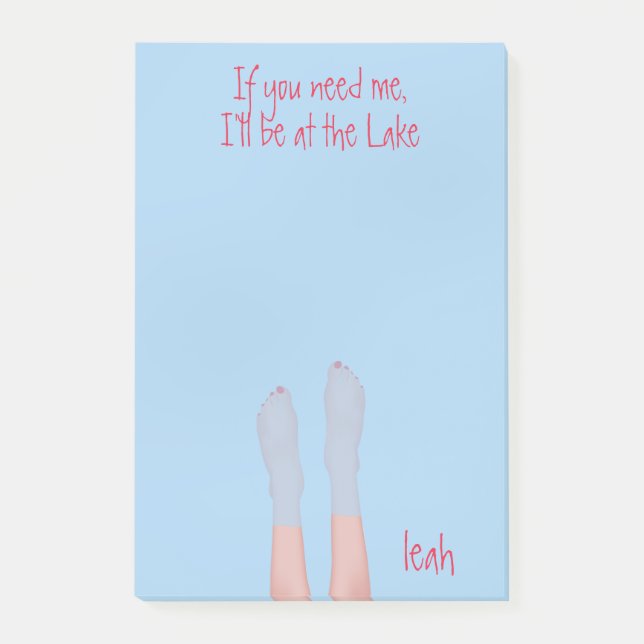 Niedlicher Whimsical Water Ocean Girly Pink Zehen Post-it Klebezettel (Vorderseite)