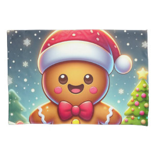 Niedlicher Whimsical Weihnachten/Winter Lebkuchen  Kissenbezug