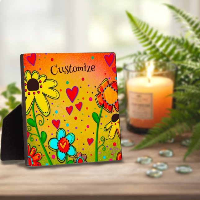 Niedlicher Whimsical Yellow Fun Blues Fotoplatte (Von Creator hochgeladen)
