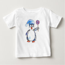 Niedlicher Whimsikaler Pinguin mit Lollipop