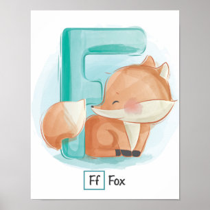 Niedlicher Whimsikbrief F Fox Poster