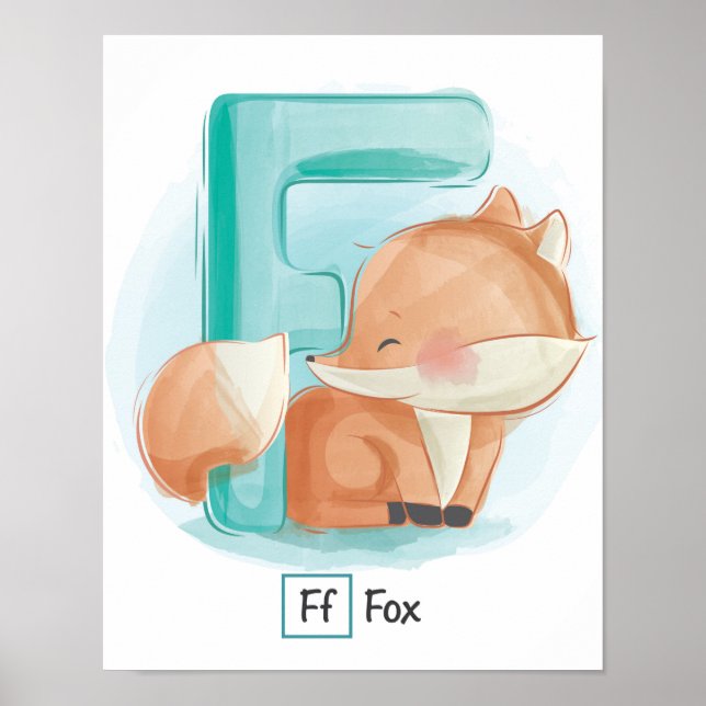 Niedlicher Whimsikbrief F Fox Poster (Vorne)