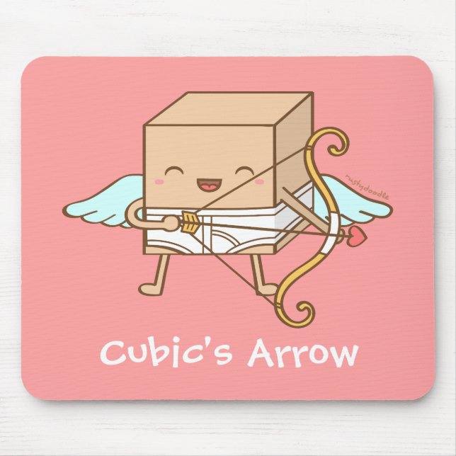 Niedlicher Whimsikkubischer Cupid Arrow Funny Pub Mousepad (Vorne)