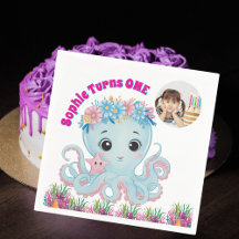 Niedlicher Whimsischer Floral Octopus Girly Foto G