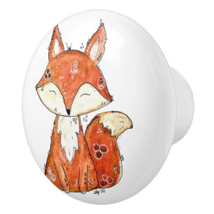 Niedlicher Whimsischer Fox Keramikknauf